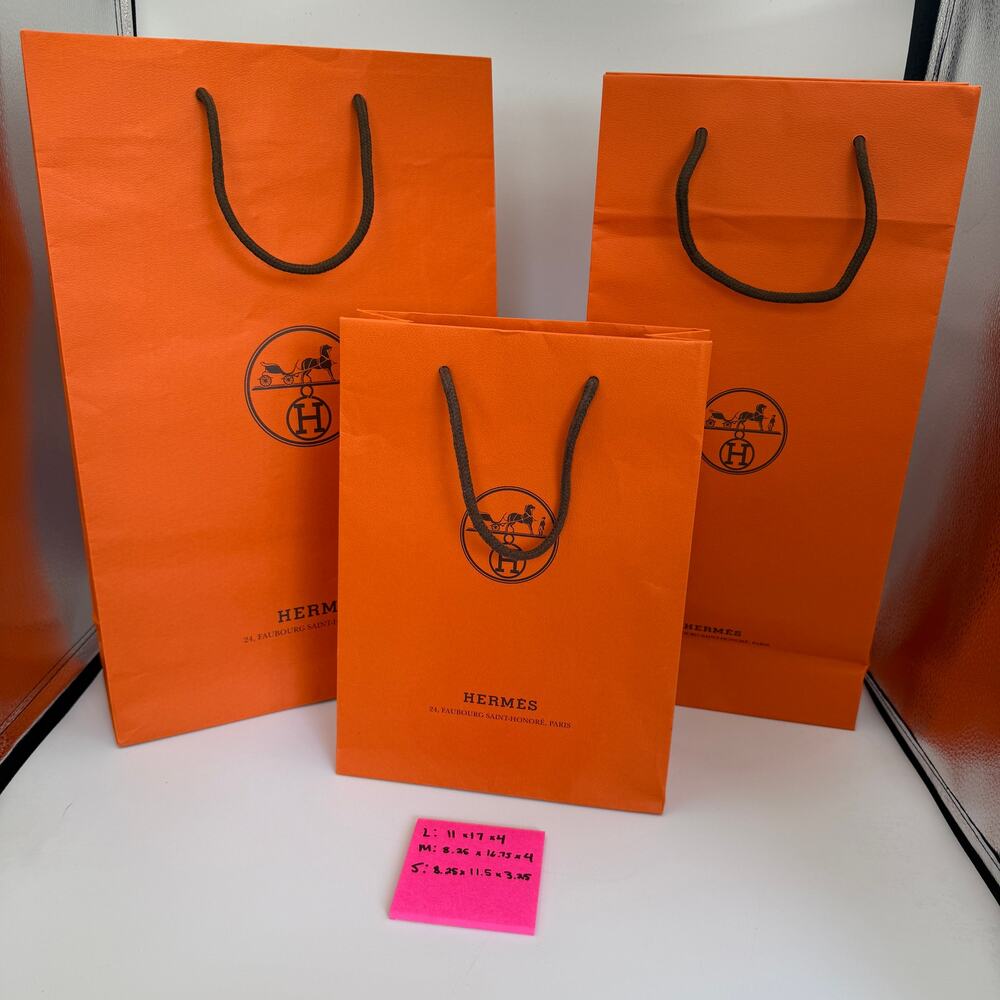 Authentic Hermes Shopping Gift Bags Set of 3